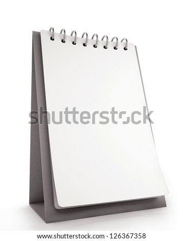 Blank calendar isolated on white