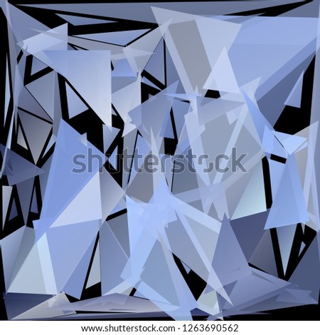 Abstract geometric pattern consisting of randomly distributed triangles of different sizes and colors against black background. Chaotic colorful backdrop in a low poly style.