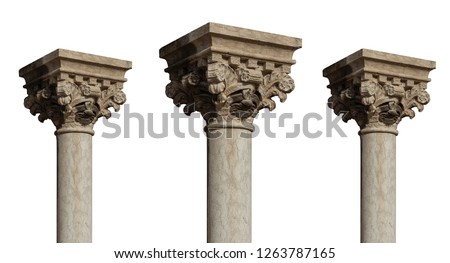 elements of architectural decorations of buildings, columns, pommel and patterns, on the streets in Catalonia, public places.