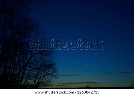 Venus and Moon, Webster County, West Virginia, USA