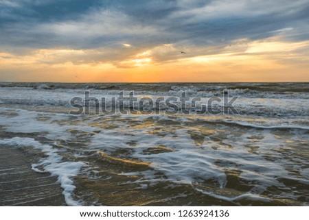 beautiful seascape, waves of the sea and sky