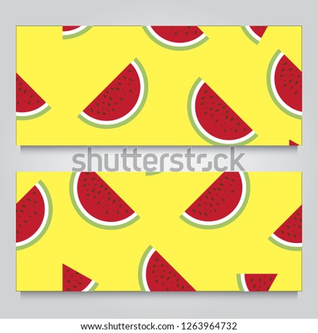 Banner vector water melon  pattern background, esp10