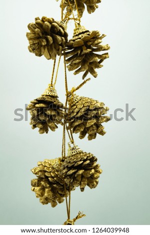 Conifer cone decorations for Christmas tree