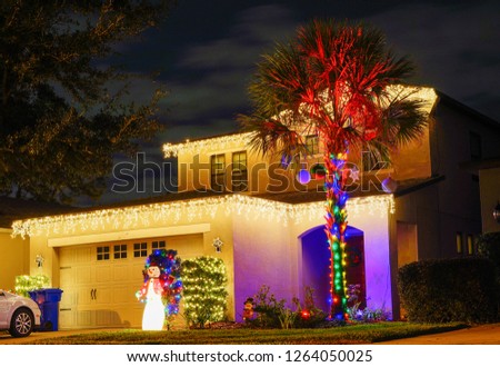 Christmas decoration in front of a house