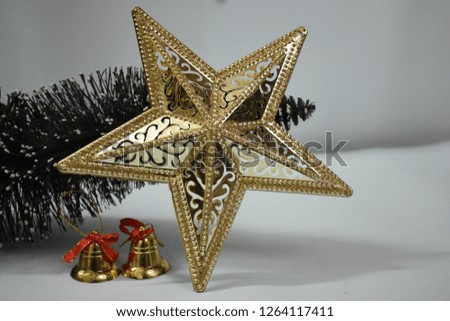 Christmas Background with bell and star 
