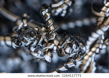 metal shavings in the detail - macro picture