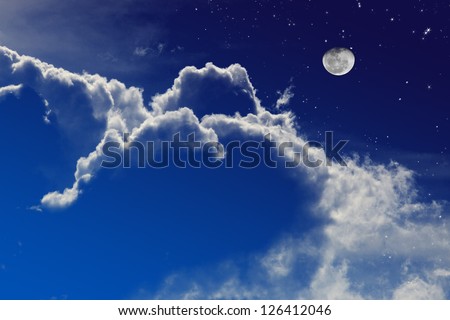 Moon night sky cloud