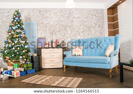 Christmas decor. Christmas tree. New Year. Celebration.