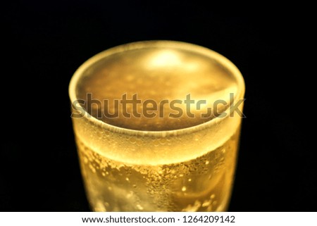 Close up picture on beer glass