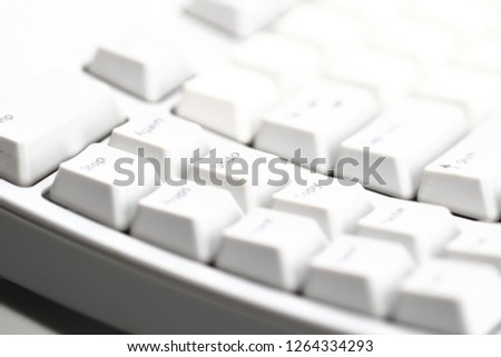 Modern computer keyboard. some part of white computer keyboard, Focus on  special key "Undo".