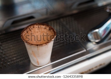 black coffee morning on coffee maker