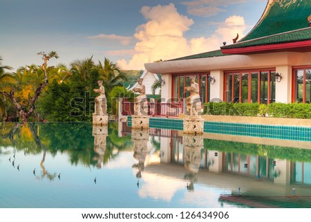 Thai architecture reflected in water