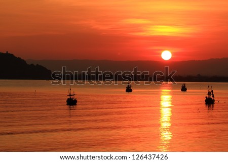Sunset in Thailand.