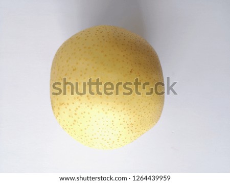 yellow pear isolated on white background 