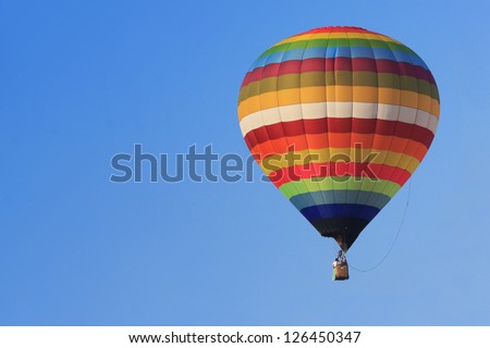 hot air balloon in blue sky Royalty-Free Stock Photo #126450347