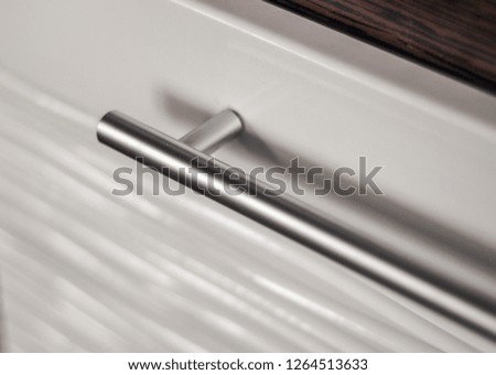 Beautiful and diverse subject. Beautiful metal straight cylindrical handle for furniture.