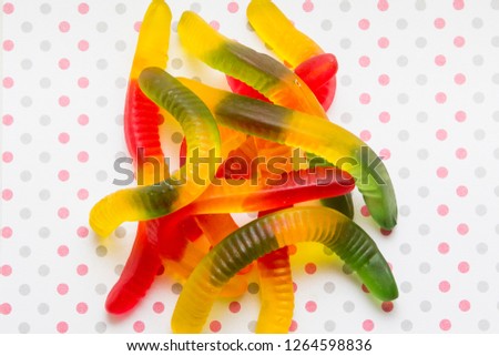 Jelly worms isolated on white