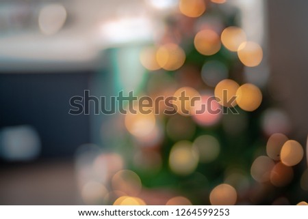 Blurred bokeh from light of Christmas’s tree.Colorful bokeh for backgroud