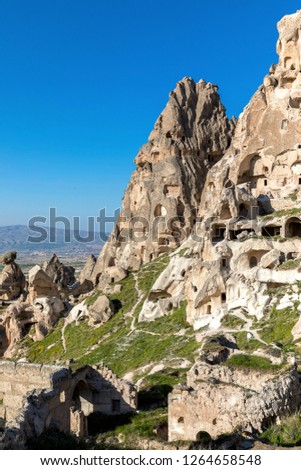 A view of Cappadocia in Turkey Uchisar Castle