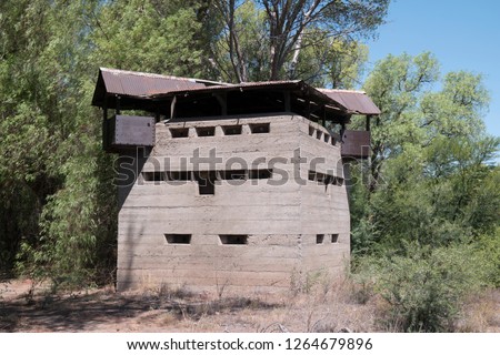 Blockhouse fortifications used in the Anglo =Boer war Royalty-Free Stock Photo #1264679896