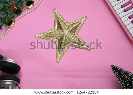 Christmas Background or Christmas theme background with pink and gray background 