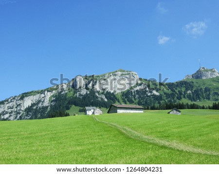 Picturesque pastures and hills in the Appenzellerland area - Canton of Appenzell Innerrhoden, Switzerland