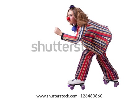 clown on roller skates