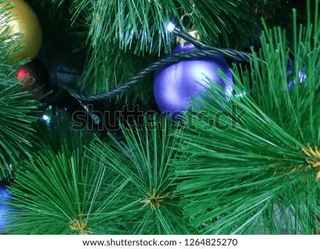 Colorful Christmas and new year eve tree decoration 