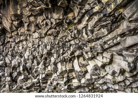Reynisfjara Beach - small cave with basalt rocks