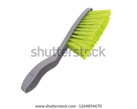 Scoop and brush grey cleaning kit isolated on white background