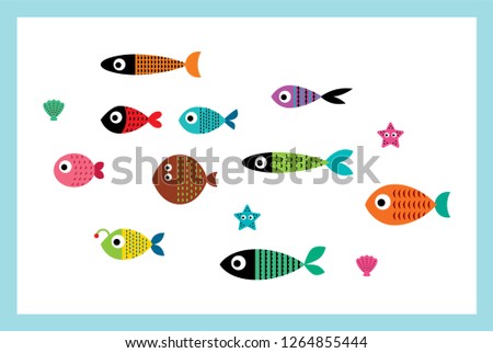 cute fish vector collection