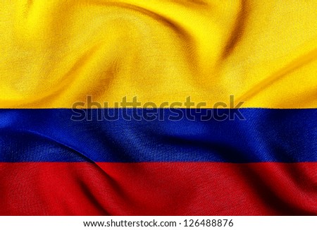 Fabric texture of the flag of Colombia