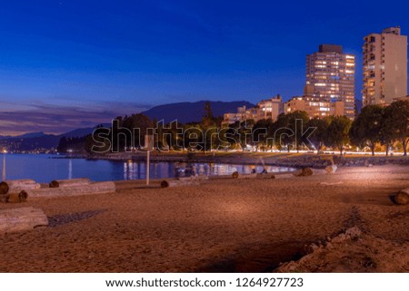 Evening view of English Bay Vancouver, Canada