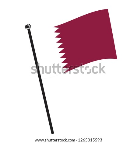 Isolated flag of Qatar on a pole, Vector illustration - eps10