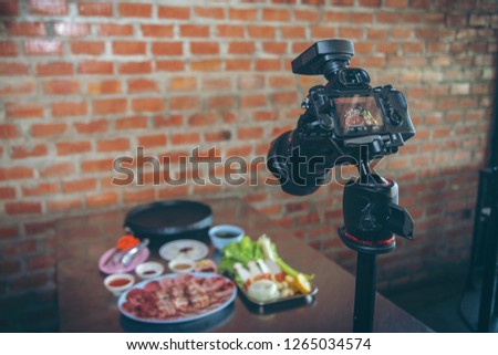 Photo studio with camera
