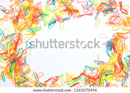 Rubber band on white background