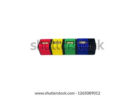 colorful USB port hub device isolated on white background