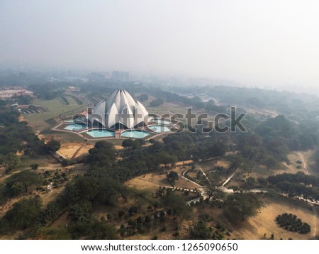Aerial View of Lotus Temple, Delhi