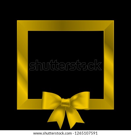 Square frame of stripes with a bow. Vector graphics