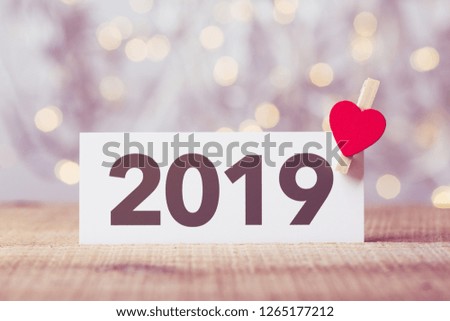 Year 2019 Concept Sign with beautiful background.