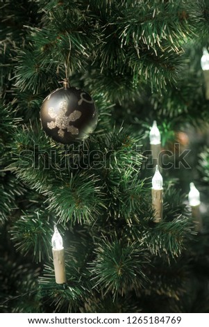 Christmas tree closeup with candles
