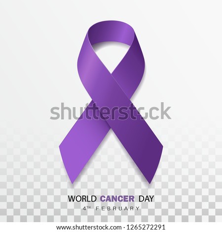 World Cancer Day concept. Lavender Ribbon. Vector illustration.