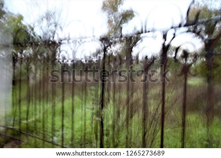 Tribute to Ernst Hass, Tribute to Monet, impressionist photograph of the of a iron door of a farm at low shutter speed, photographic sweeps at low shutter speed, motion sensation, Toledo, Spain,