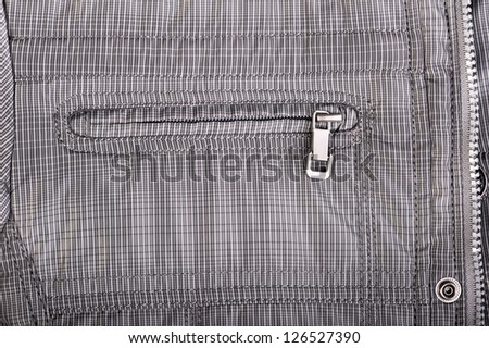 Closeup shot of the clothes zipper