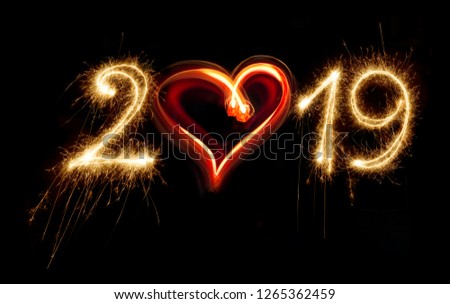 Sparkler New Year 2019 With Heart