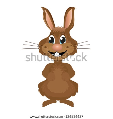 smiling rabbit on a white background