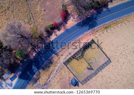 Aerial view of agriculture and rural scene. Beaufiful landscape. Great countryside view