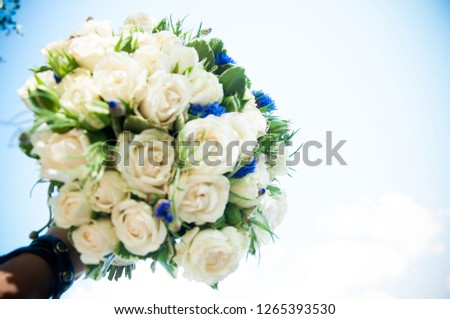Wedding flowers-on a heavenly background. Beautiful picture for you.