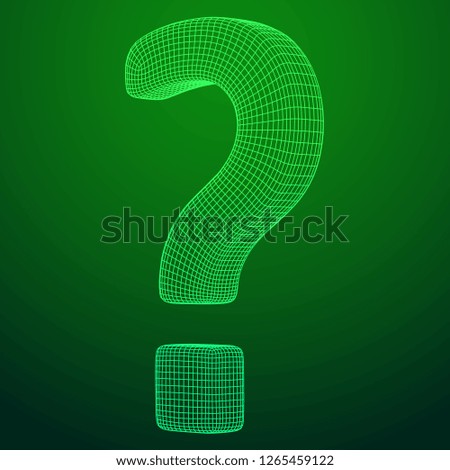 Question mark abstract model line and composition digitally drawn. Wireframe low poly mesh vector illustration