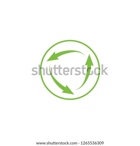 Circle with recycle arrow logo design